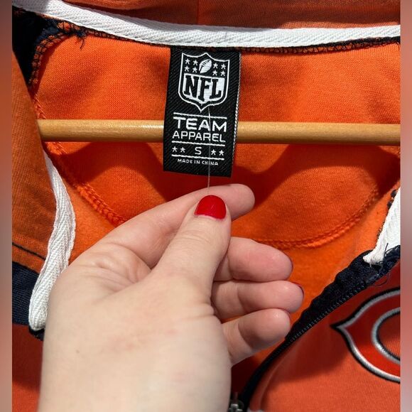 New NFL Men's Chicago Bears Navy/Orange Full-Zip Hoodie Size S - Picture 4 of 7